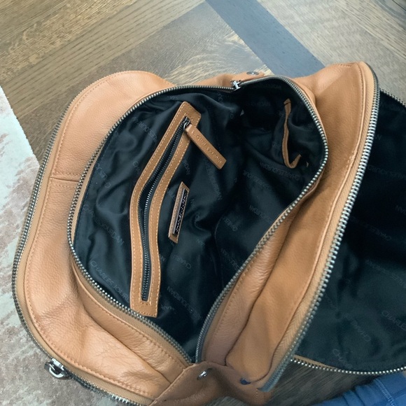 CHARLES JOURDAN Flora Pebbled Leather Brown Medium Shoulder Purse Bag LIKE NEW - Picture 12 of 16